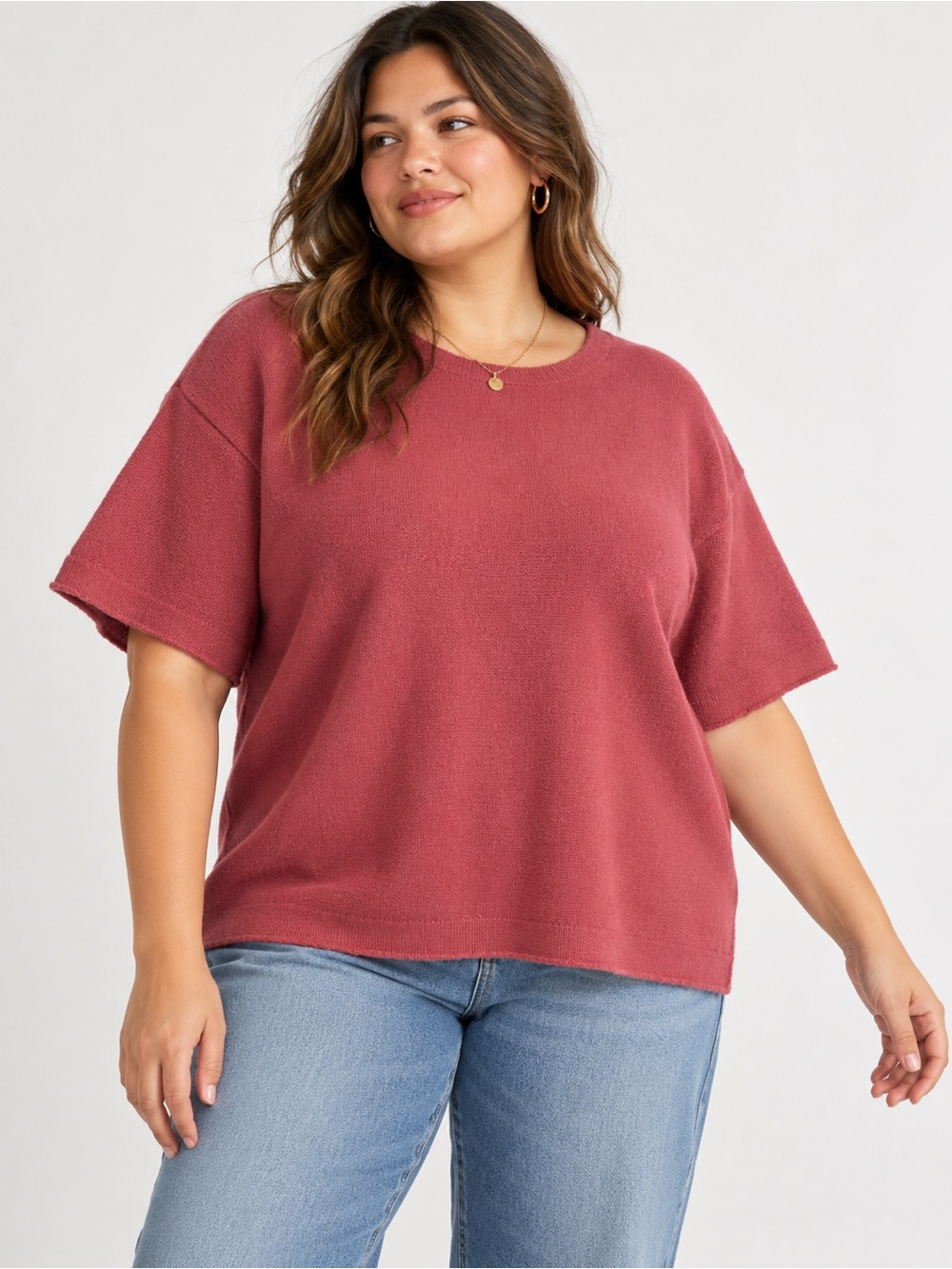 Elisabeth by Liz Claiborne 100% Merino Wool Short Sleeve Sweater | Size Large